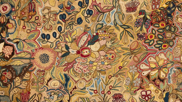 Embroidered table cloth, European, 17th century
